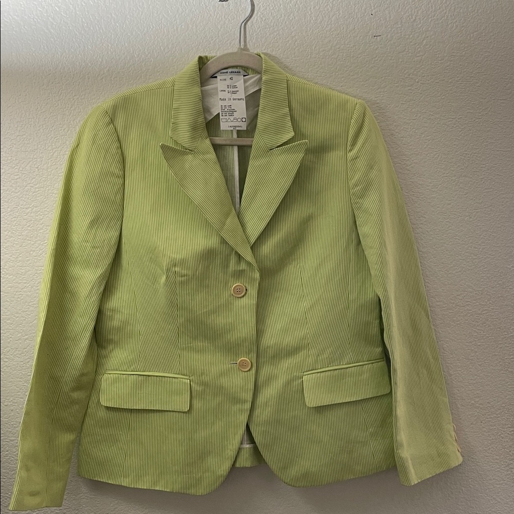 Rene Lezard Green Blazer linen cotton made in Germany career classic 40